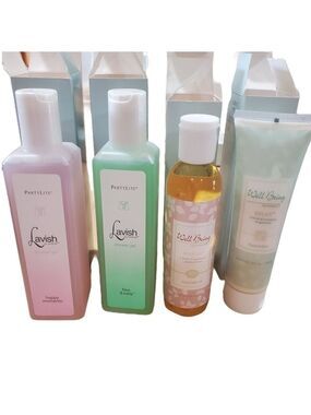 Lot of 4 Partylite Lavish Luxury Pamper Well Being Shower Gel Lotion Massage oil